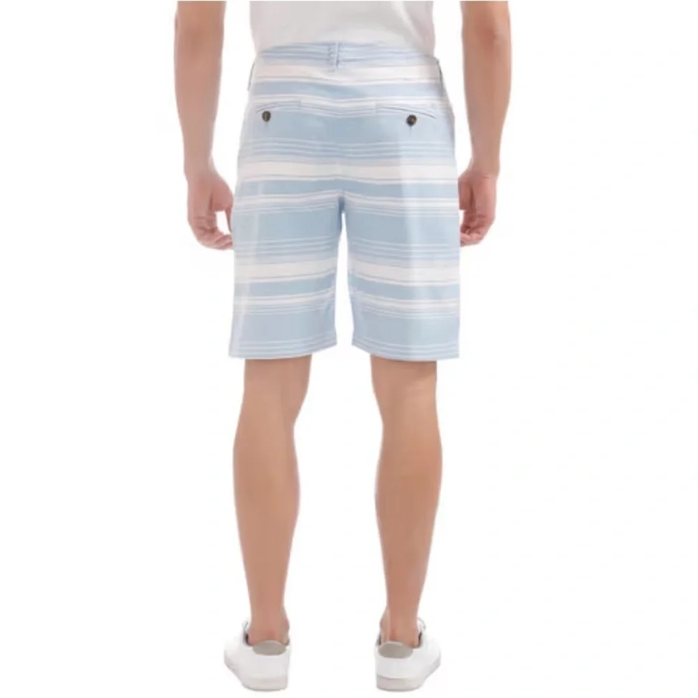 AEROPOSTALE Blue Striped‎ Woven Cotton Shorts Size 38 Waist Casual Y2K Style